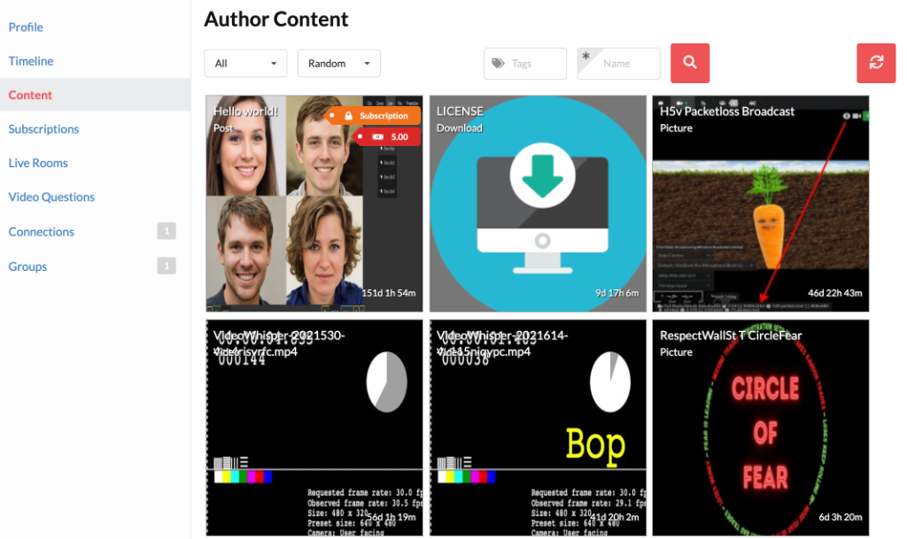 Creator's content is available on author's own social page (BuddyPress/BuddyBoss), in addition to pages that aggregate all site content.